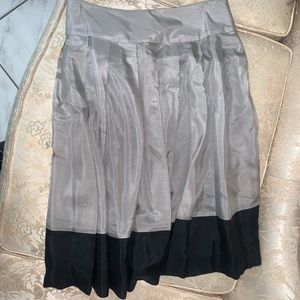 Silver black silk skirt